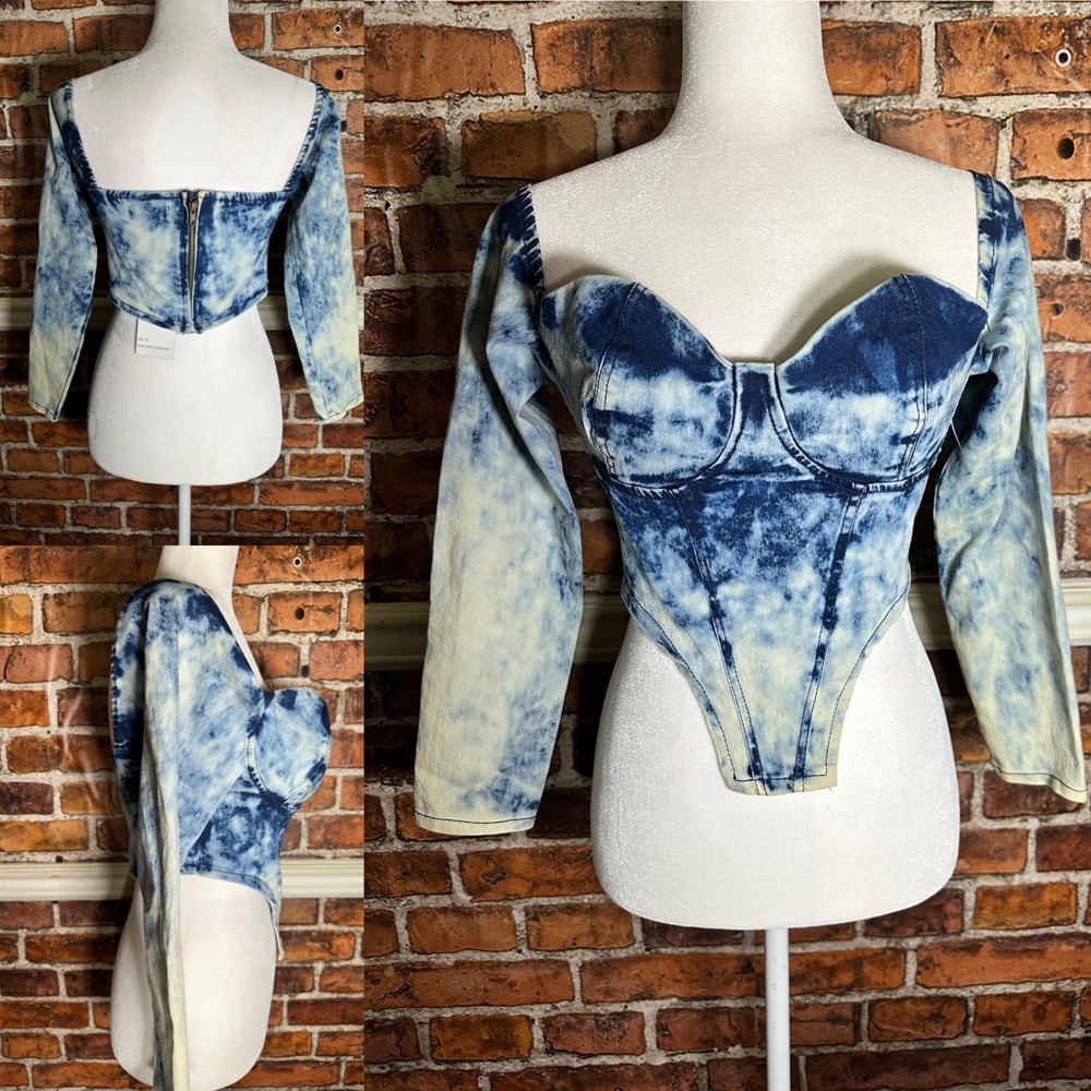 Denim Corset•lg •Stonewashed blue